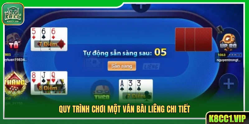 Hướng dẫn chi tiết quá trình chơi một ván bài liêng online