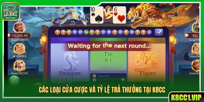 Luật chơi rồng hổ về cửa cược và mức trả thưởng 